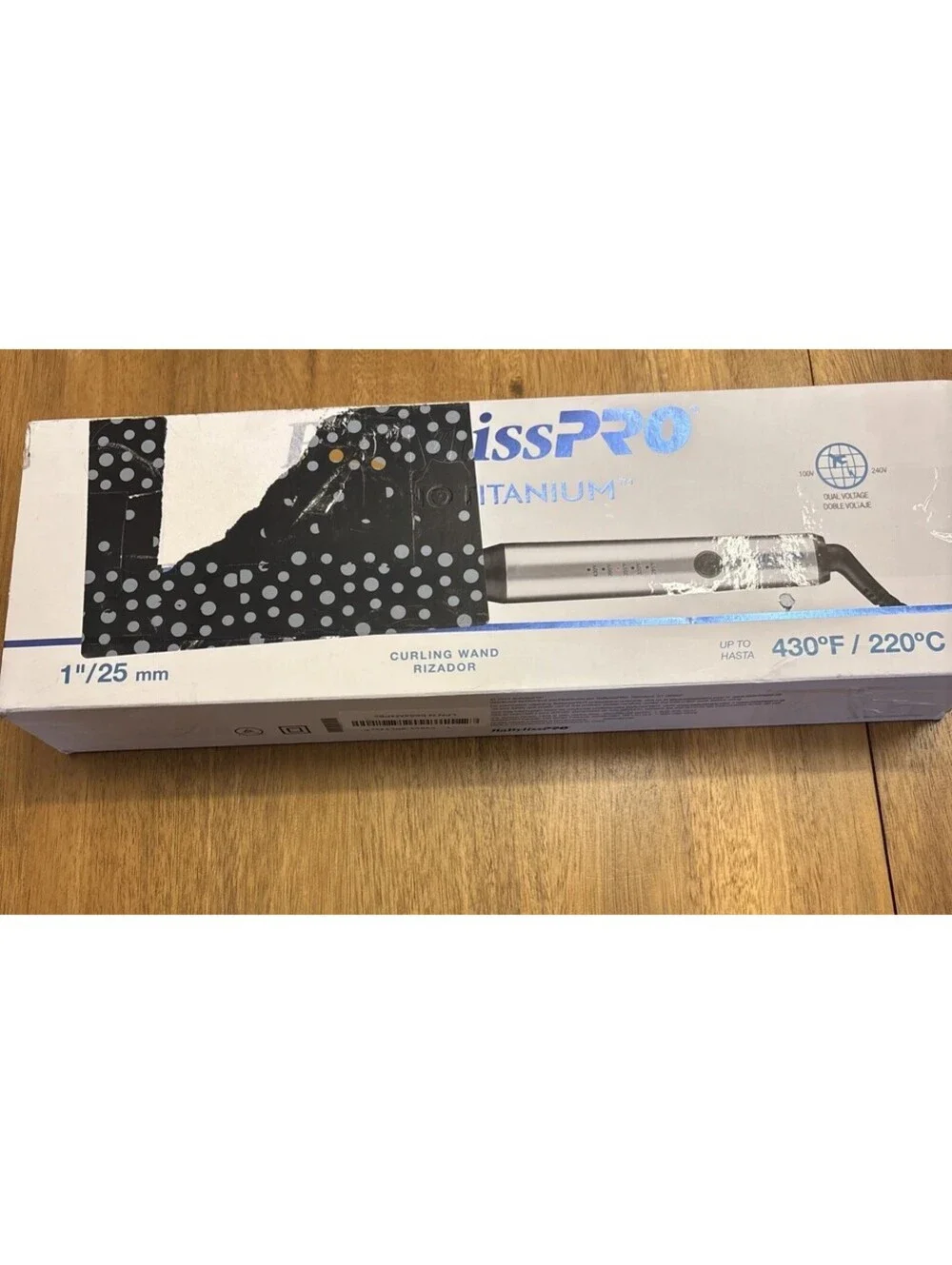NIB Babyliss Pro Nano Titanium 1 Inch Curling Wand Iron Open Box